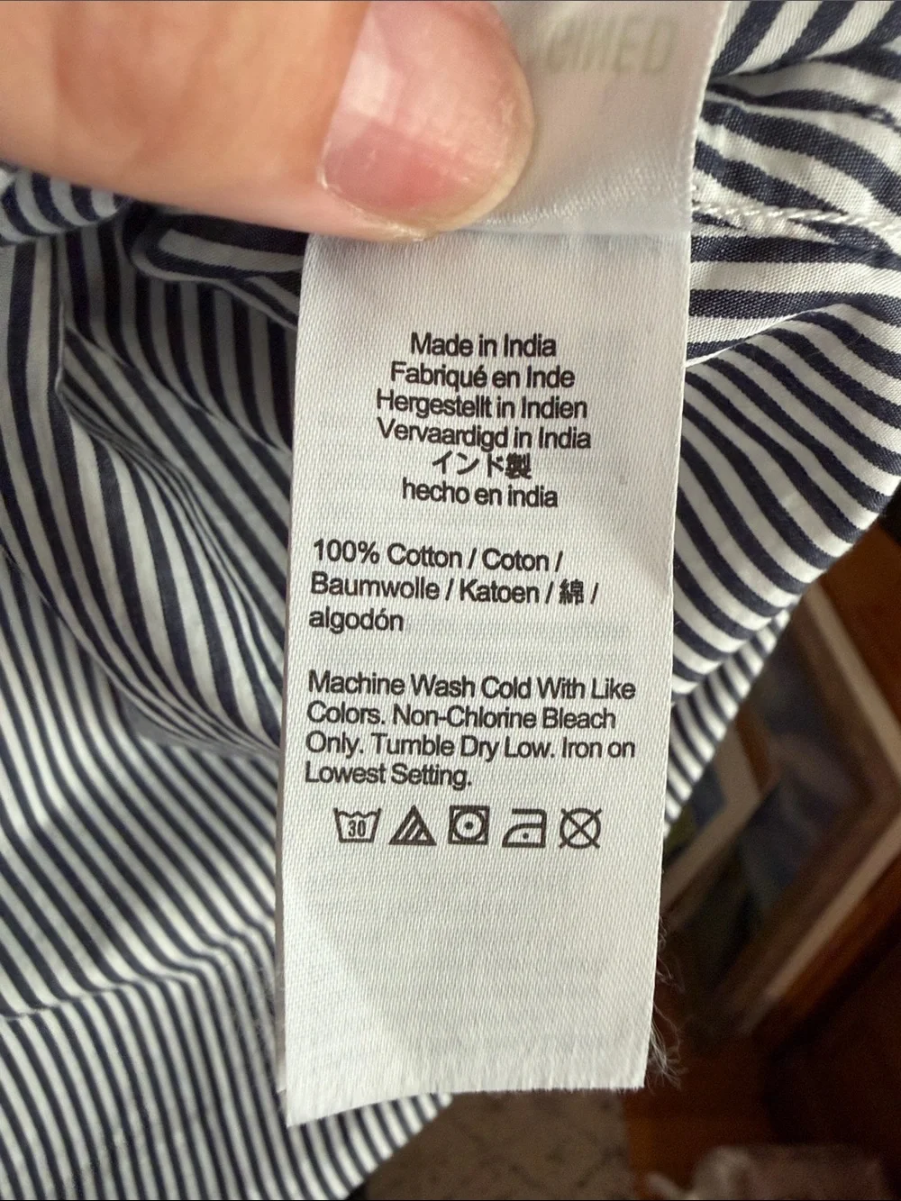 J. Crew Navy & White Pinstripe Button-Down Shirt-Relaxed Fit